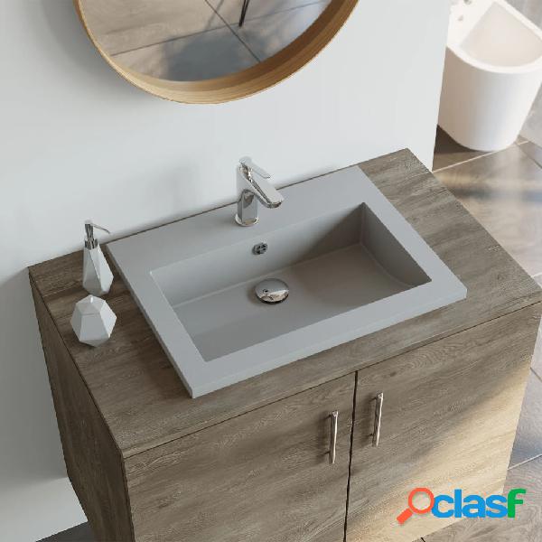 vidaXL Lavabo de granito gris 600x450x120 mm