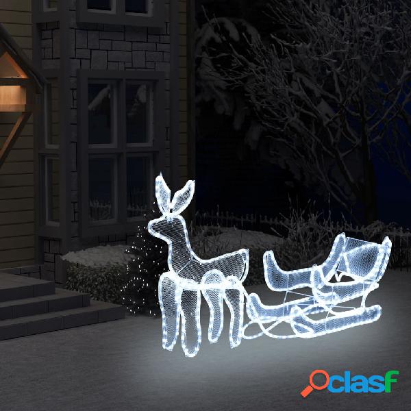 vidaXL Luces de Navidad de reno y trineo con malla 432 LEDs