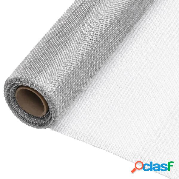 vidaXL Malla mosquitera de aluminio plateada 80x2000 cm