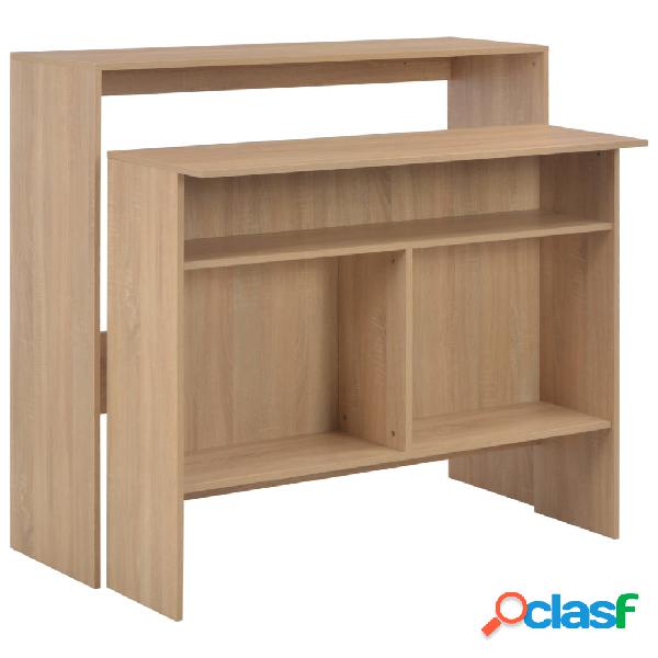 vidaXL Mesa de bar con 2 encimeras color roble 130x40x120 cm