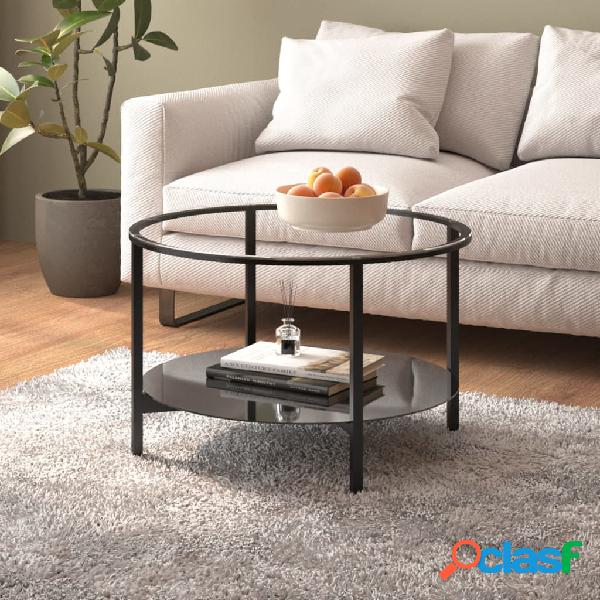 vidaXL Mesa de centro vidrio templado negro y transparente
