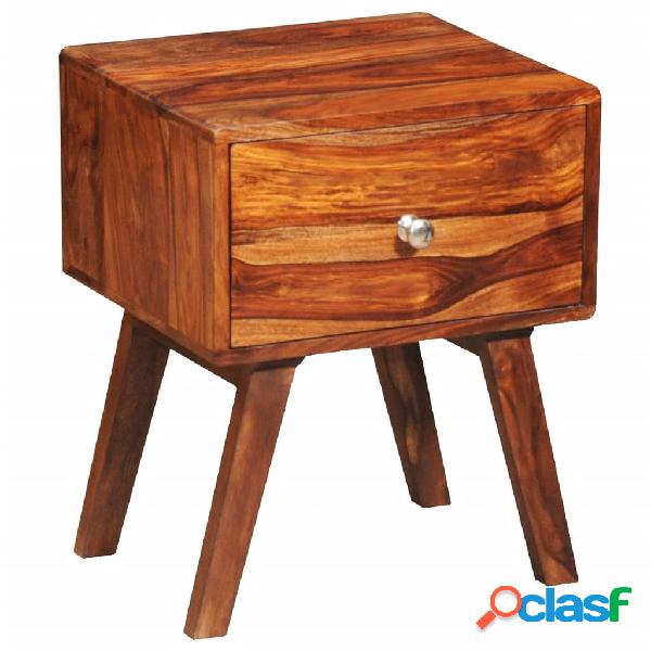 vidaXL Mesita de noche con 1 cajón de madera maciza
