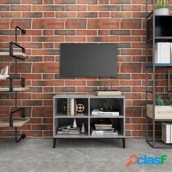 vidaXL Mueble de TV con patas de metal gris hormigón