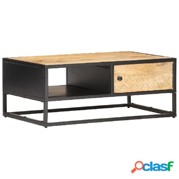 vidaXL Mueble de TV puerta tallada madera de mango rugosa