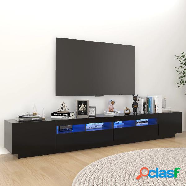 vidaXL Mueble para TV con luces LED negro 260x35x40 cm