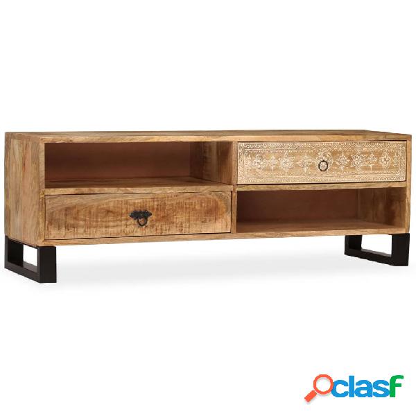 vidaXL Mueble para TV de mandera maciza de mango 120x30x40