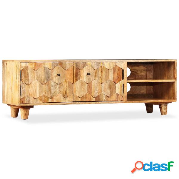 vidaXL Mueble para la televisión de madera de mango maciza