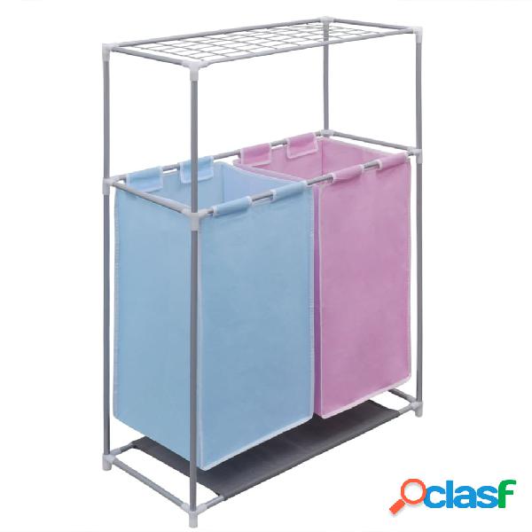 vidaXL Organizador de 2 secciones para ropa sucia