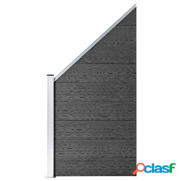 vidaXL Panel de valla WPC negro 95x(105-180) cm