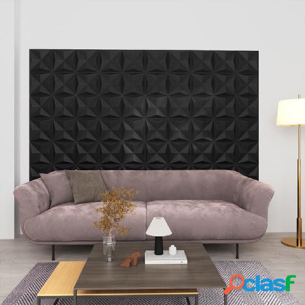 vidaXL Paneles de pared 3D 24 unidades 50x50 cm negro