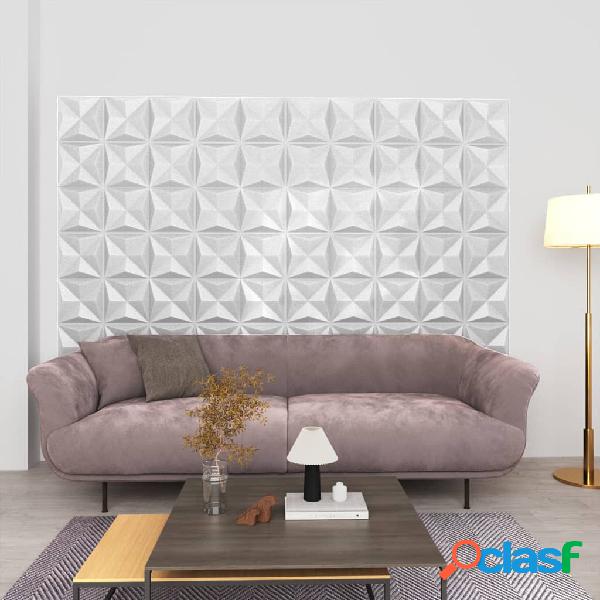 vidaXL Paneles de pared 3D 48 unidades 50x50 cm blanco