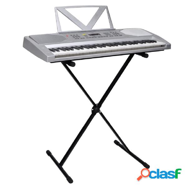 vidaXL Piano eléctrico de 61 teclas con atril y soporte
