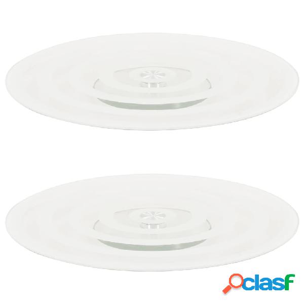 vidaXL Plato giratorio servir 2 uds vidrio templado