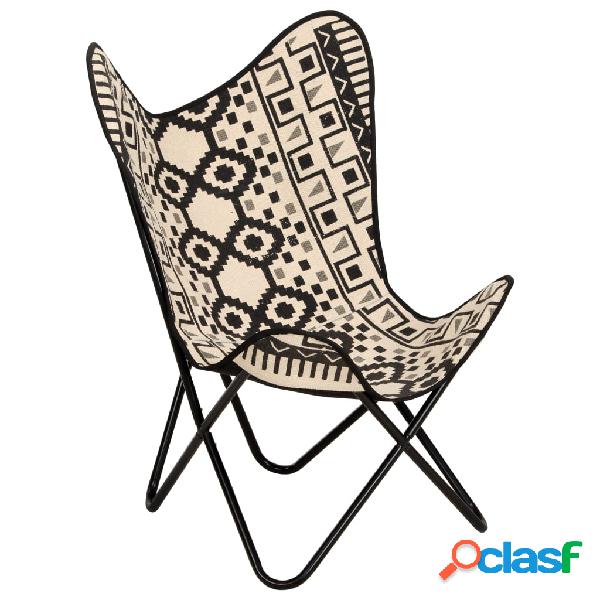 vidaXL Silla Butterfly mariposa de lona estampada
