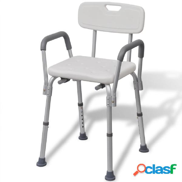 vidaXL Silla de ducha de aluminio blanco