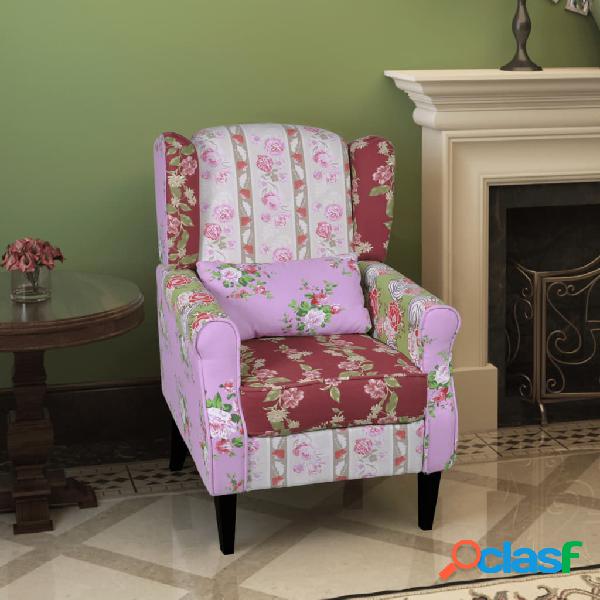 vidaXL Sillón con diseño de retales de tela