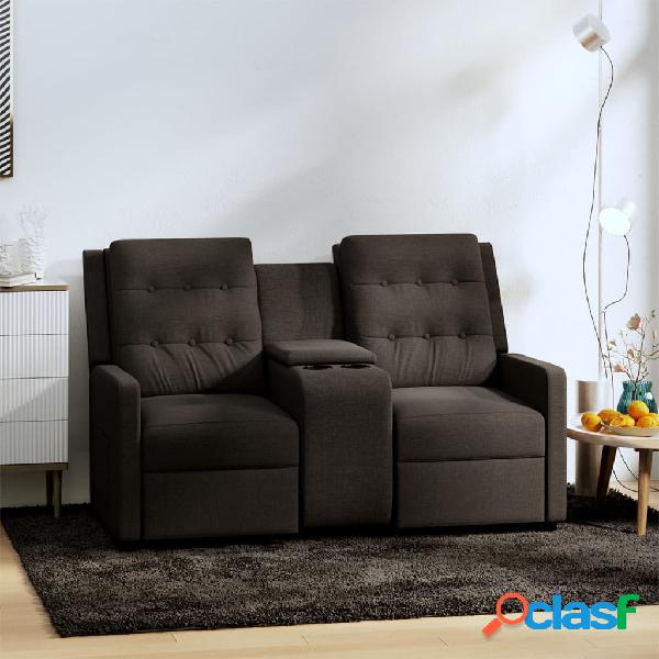 vidaXL Sillón reclinable de 2 plazas con portavasos tela