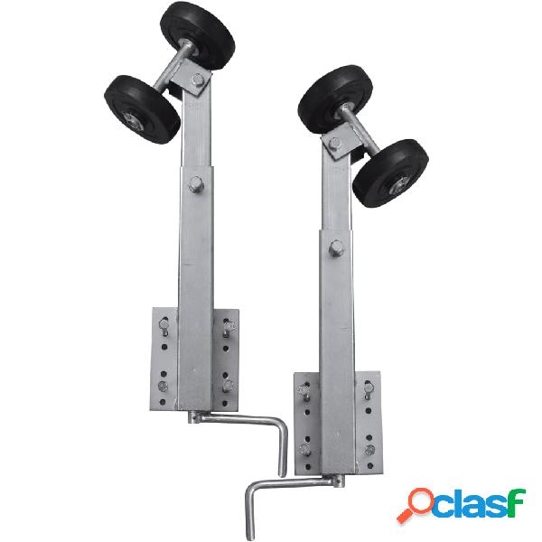 vidaXL Soportes con rodillos para remolque de embarcaciones