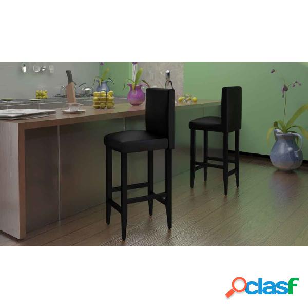 vidaXL Taburetes de bar 6 unidades de cuero artificial negro