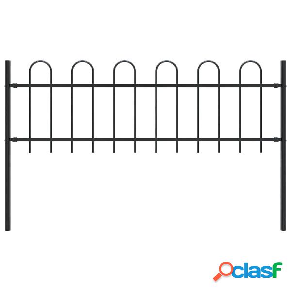 vidaXL Valla de jardín con puntas de aro acero negro 1,7 m
