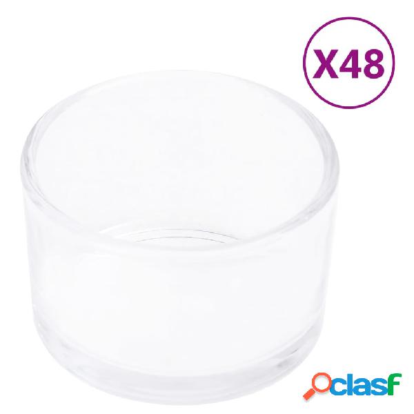 vidaXL Vaso portavelas de cristal 48 uds