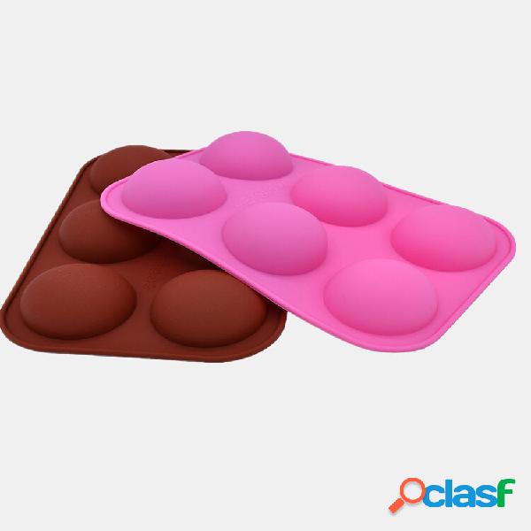 1 pieza DIY Silicona Molde para pastel 6 agujeros Forma de