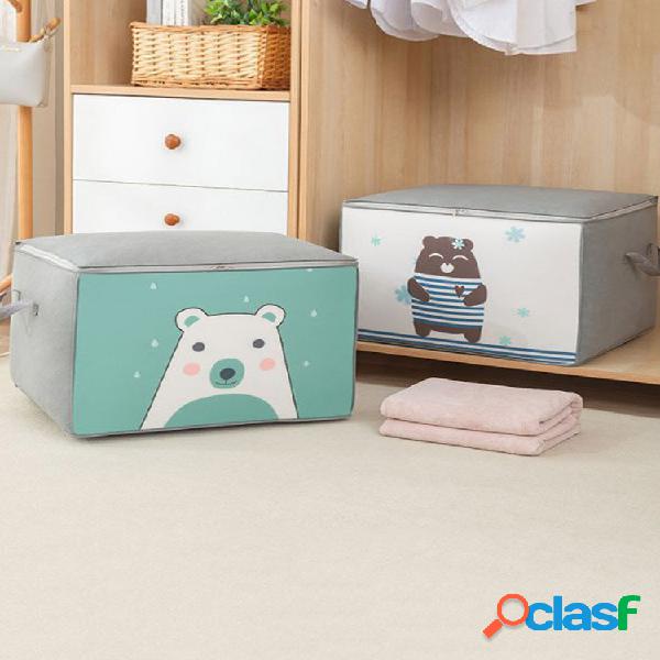 1 pieza PEVA Bear Patrón Colchas de ropa con cremallera de