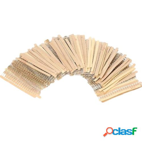 1500 piezas 1 / 4W Carbon Resister 5 ％ 1R ~ 10M Plug-in