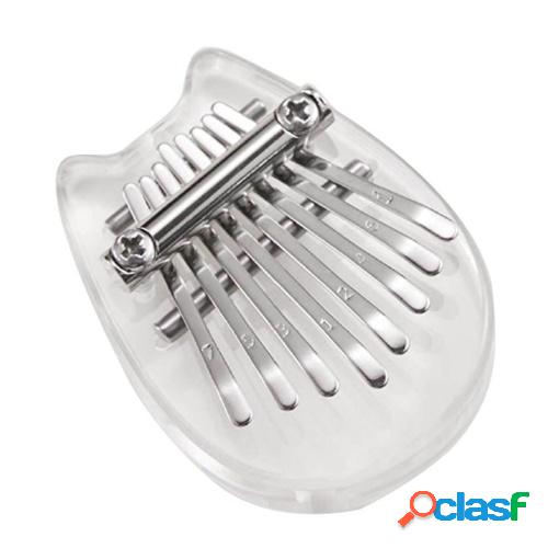 8 teclas Kalimba Mini Thumb Piano Finger Piano Transparente