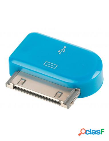 ADAPTADOR KABLEX CONECTOR APPLE 30 PINES / MICRO USB BLUE