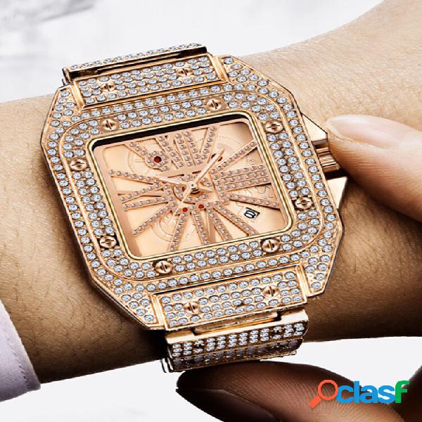 Aleación Hip Hop Quartz Watch Diamond Cool Men Watch Forma