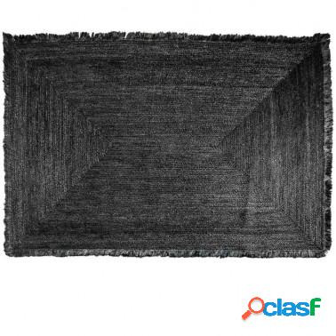Alfombra de yute negra hecha a mano 315 x 215 cm
