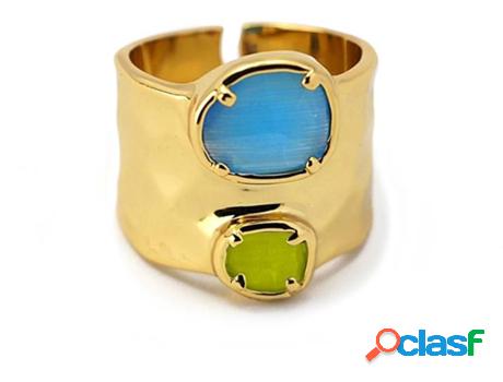Anillo ANARTXY Cat Eyes Stone (Acero Inoxidable - Dorado,