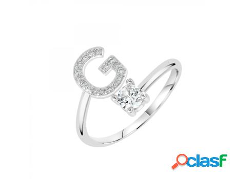 Anillo SC_CRYSTAL Letra (bañado a rodio - 9mm x 8mm)