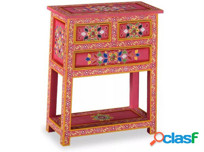 Aparador VIDAXL Cajones Madera manguera rosa pintado a mano