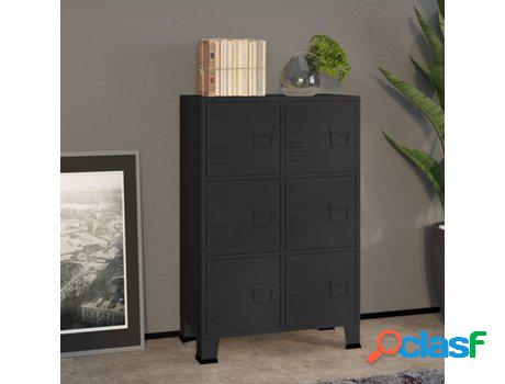 Archivador VIDAXL Negro (75 x 40 x 115 cm - Metal)