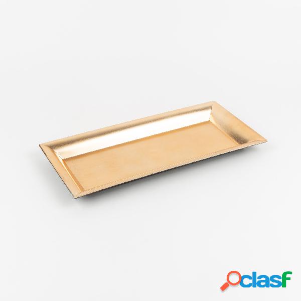 Bandeja rectangular dorada 36cm