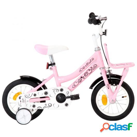 Bicicleta niños con portaequipajes delantero 12" blanco y