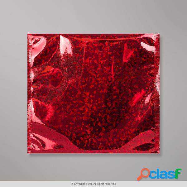 Bolsa de aluminio roja holográfica de 220x220 mm