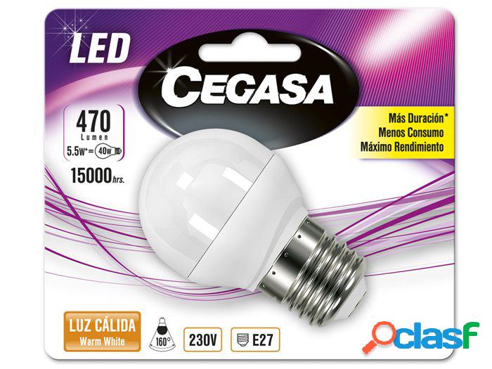 Bombilla de led Cegasa Esférica E27 5,5w cálida
