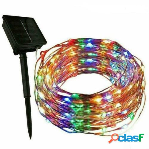 Cadena de panel solar Alambre de cobre ligero 8 modos Luces