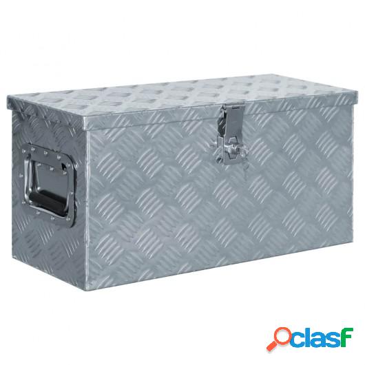 Caja de aluminio 61,5x26,5x30 cm plateada
