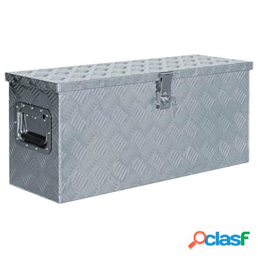 Caja de aluminio 76,5x26,5x33 cm cm plateada