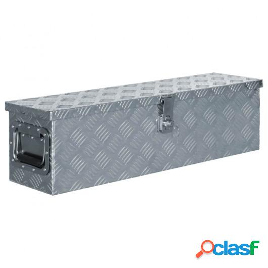 Caja de aluminio 80,5x22x22 cm plateada
