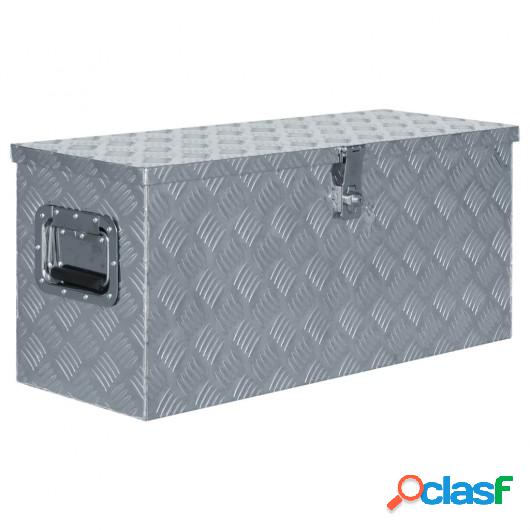 Caja de aluminio 80x30x35 cm plateada