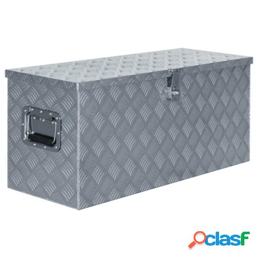 Caja de aluminio 90,5x35x40 cm plateada