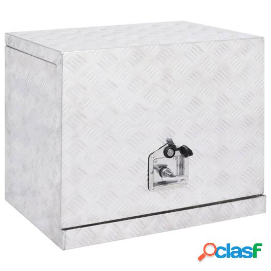 Caja de aluminio plateada 62x40x50 cm