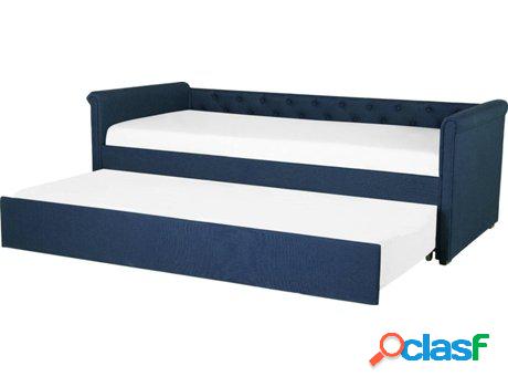 Cama Dupla Libourne (Azul - Poliéster -184x220x75 cm)