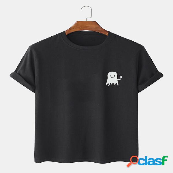 Camisetas de manga corta informales con estampado de