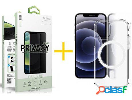 Carcasa + 1 Protector de Vidrio Anti-Spy iPhone 13 Pro Max